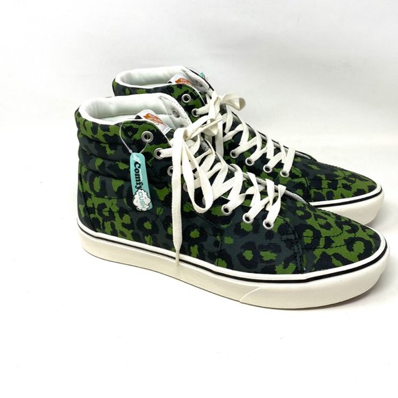 VANS SK8-HI Leopard Shoes Men's Size Green Comfycush Canvas Cactus VN0A3WMB9L9 - Picture 5 of 9